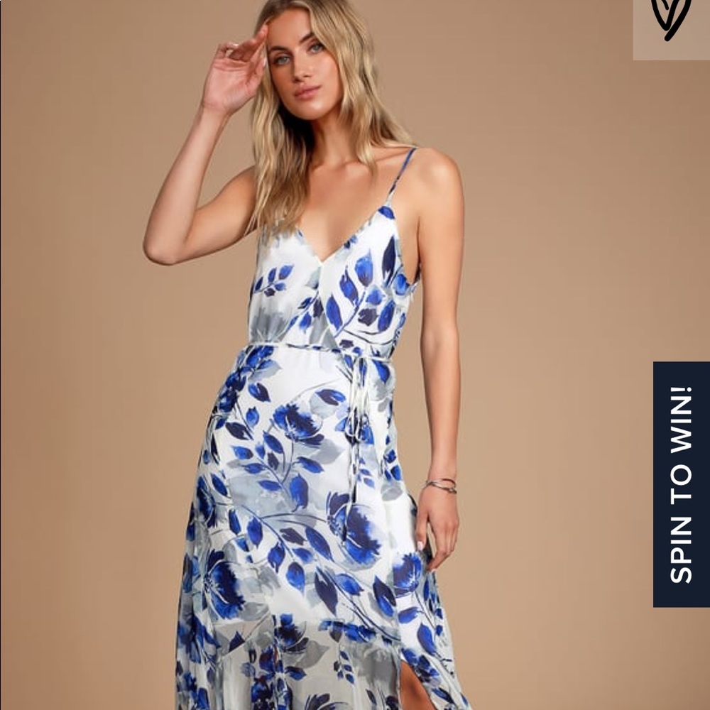 Lulus Carlotta Blue Maxi Dress